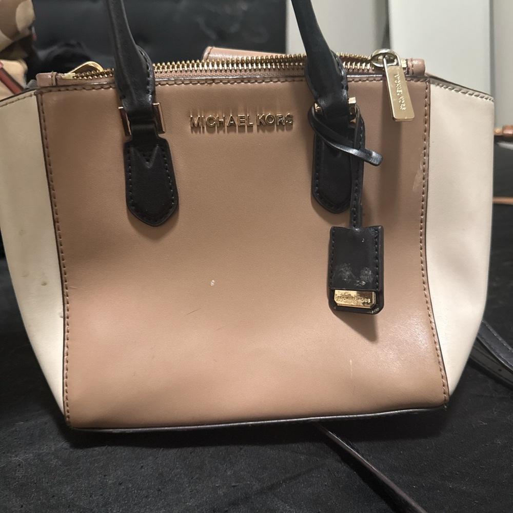 Michael Kors Black and Tan Satchel